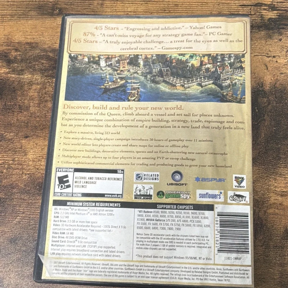 Ubisoft Anno 1701 A.D. Gold Edition + Expansion Pack PC NTSC 2008 E10+ RTS